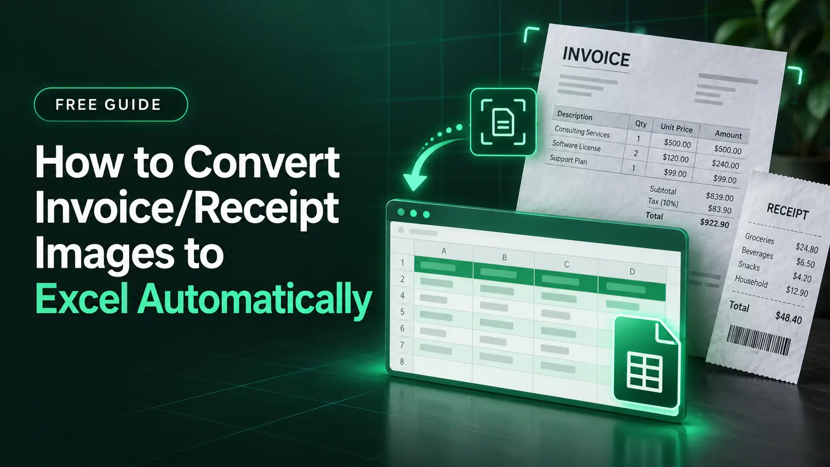 How to Convert Invoice/Receipt Images to Excel Automatically (Free Guide)