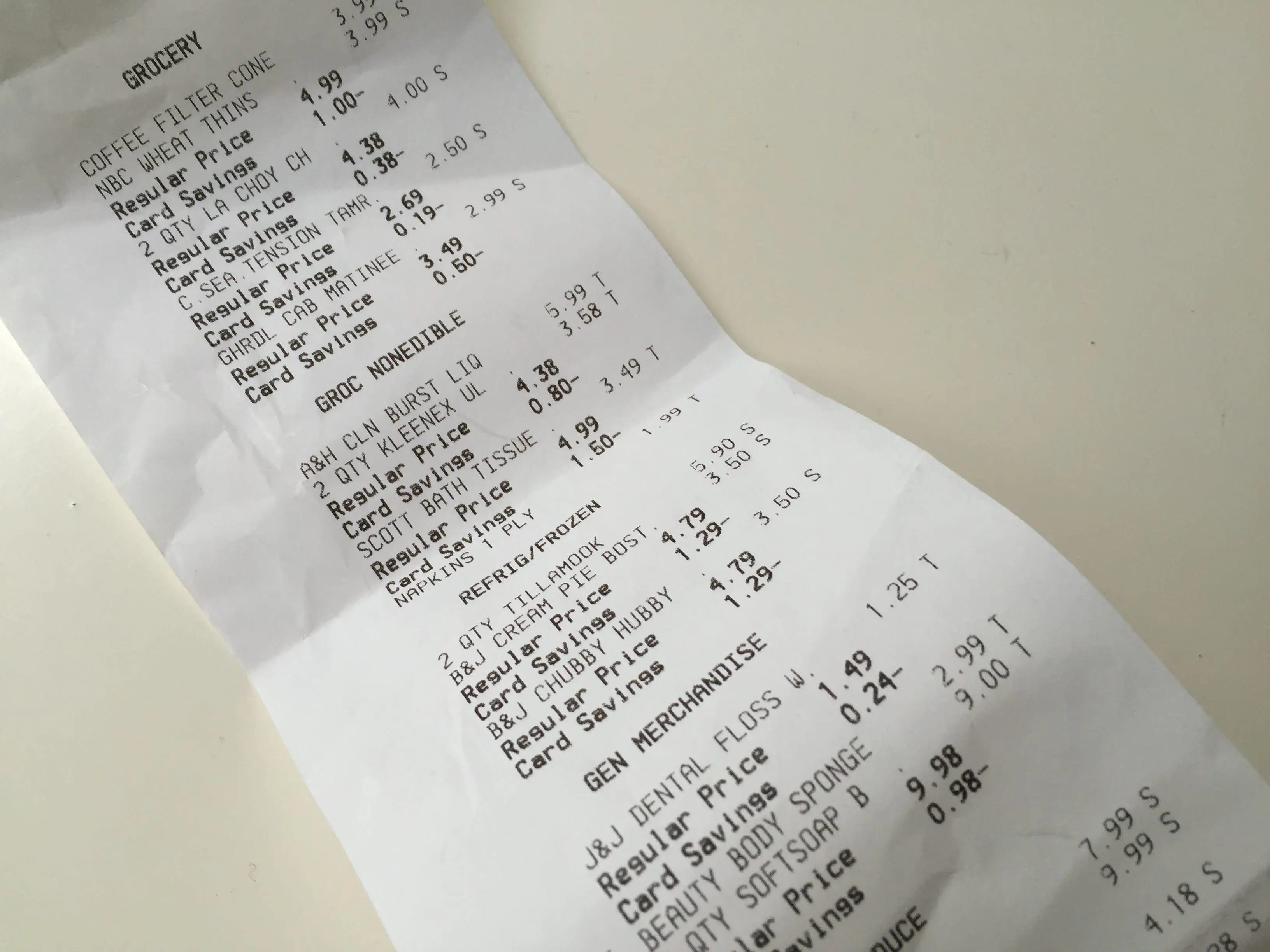 Receipt to excel example 1